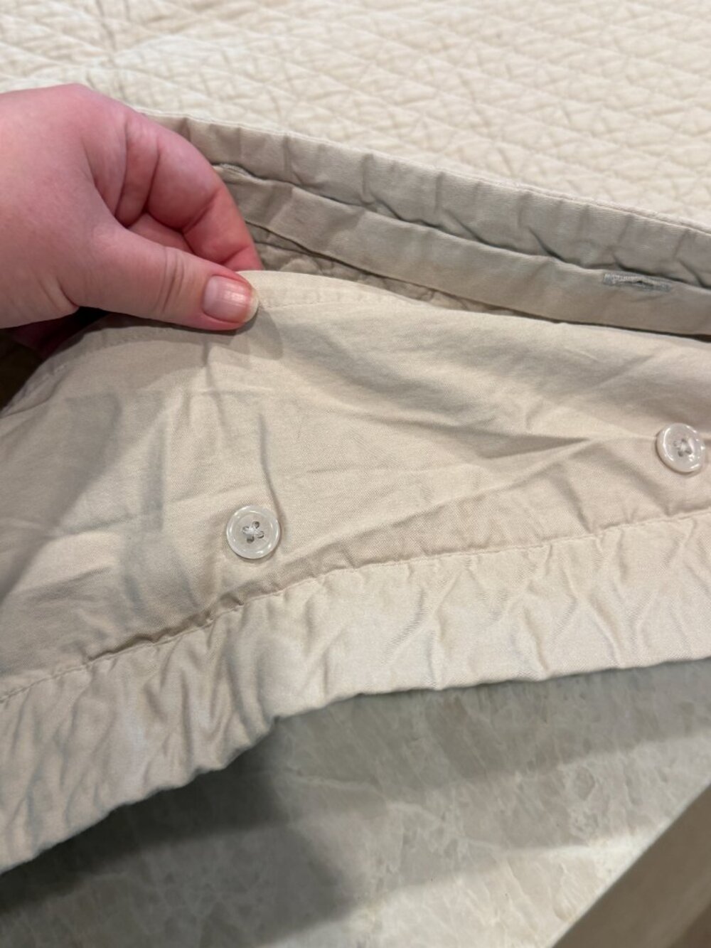 Ralph Lauren Home Taupe Quilted Euro Sham Cotton Diamond Stitch Pillow Cover - Picture 5 of 7